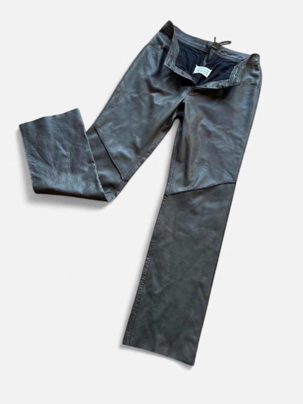 Maison Martin Margiela Brown Leather Straight-Leg Pants